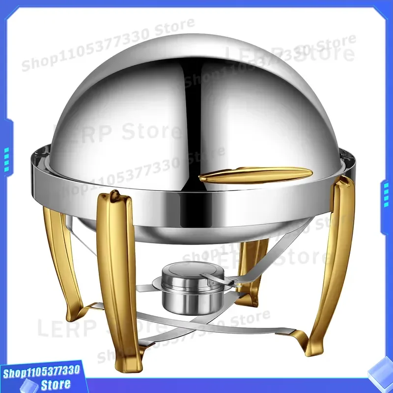 Stainless Steel Commercial Round Buffet Warmer Full Flip Sheep Foot Design Food Heater Oven for Hotel Restaurant Catering