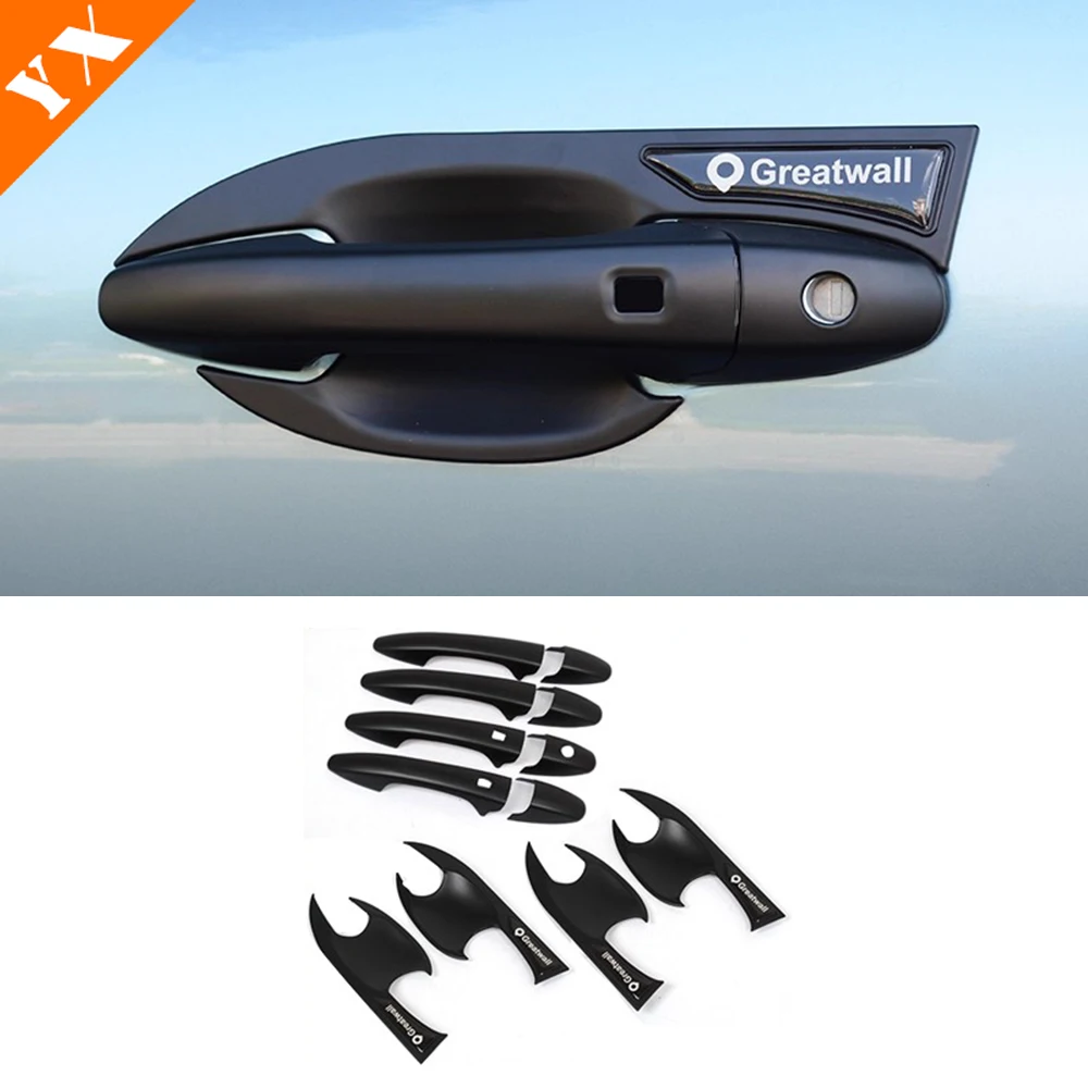 

Для Great Wall King Kong poer 2022-2024 аксессуары черное украшение дверная ручка протектор дверная ручка рамка крышка отделка