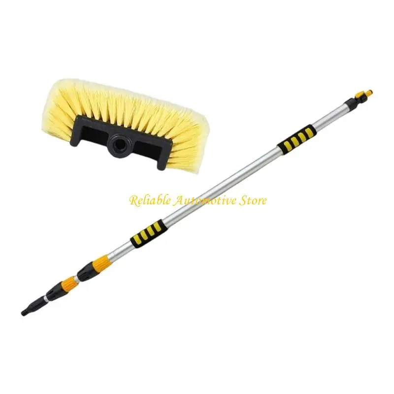 M68B Long Reach Car Wash Brush with Water Sprayer Design And Telescoping Handle For Car, SUV, Truck Easy Cleaning