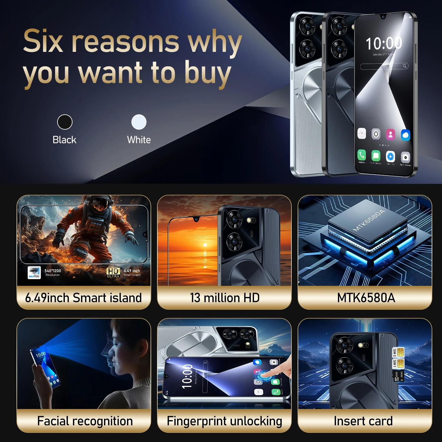 FUFFI-Pova 5 Pro,Smartphone,6.49 inch,3+ 32GB ROM,5+13MP Camera,Mobile phone,Android,Google play store,Dual SIM,Cellphones