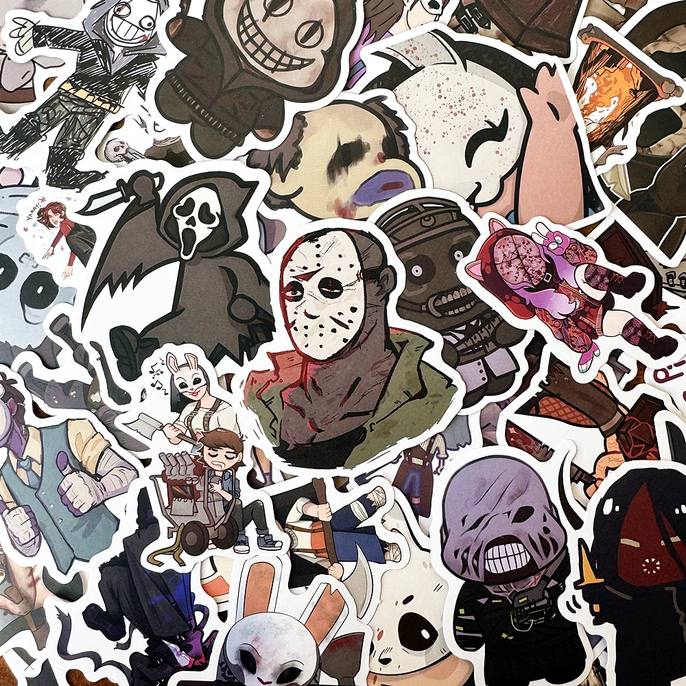 50 szt. Naklejki z motywem horroru, fajne naklejki z rysunkami, kreatywne graffiti na iPada, bagaż, gitarę - zestaw wodoodpornych naklejek