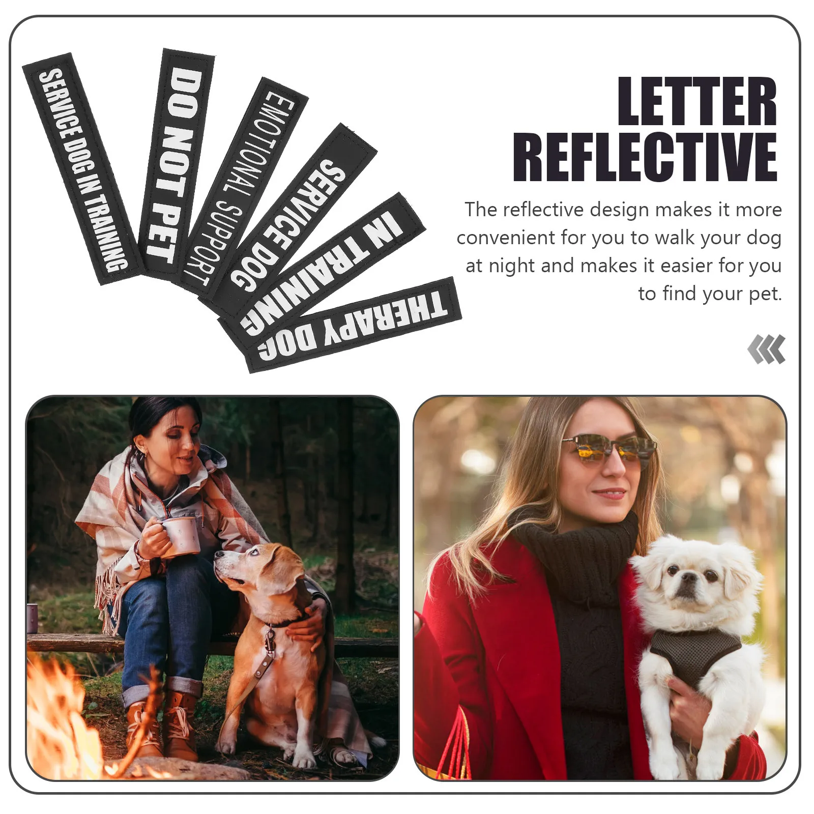 

Pet Chest Strap Sticker Reflective Dog Vest Decor Patches For Puppy Outdoor Walking Jogging Gear Accessories