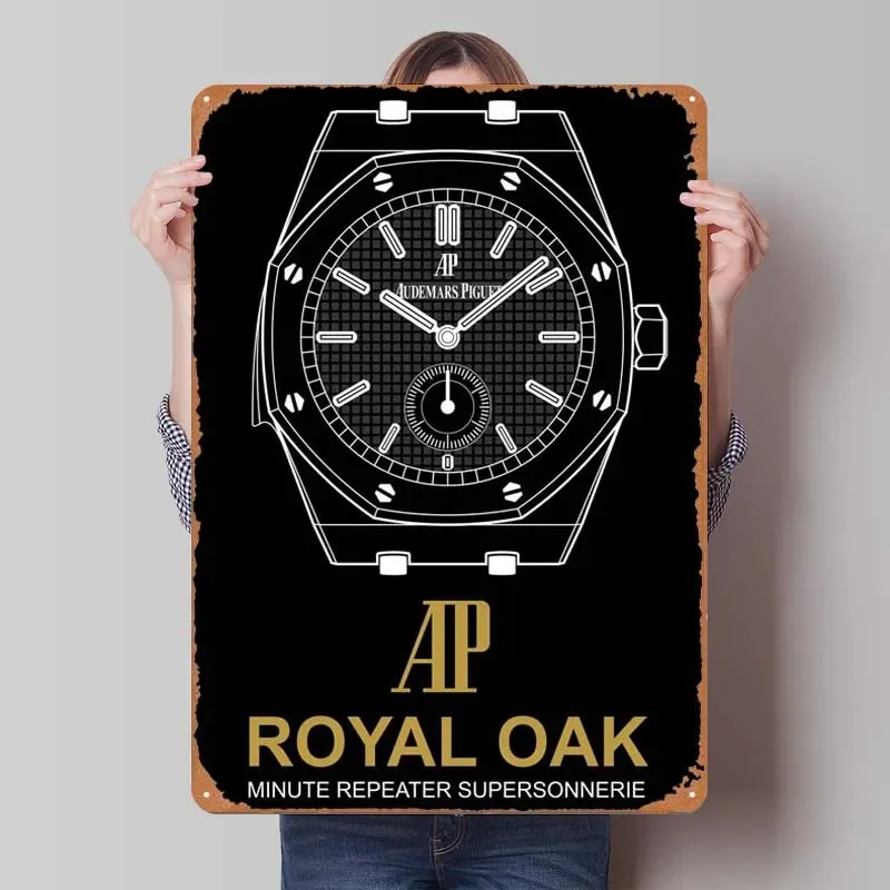 AP Royal Oak Tinplate Sign Poster Decoration for Home Decor Metal Sign Plaque for Wall Art Decoration Retro Man Cave Coffee Bar