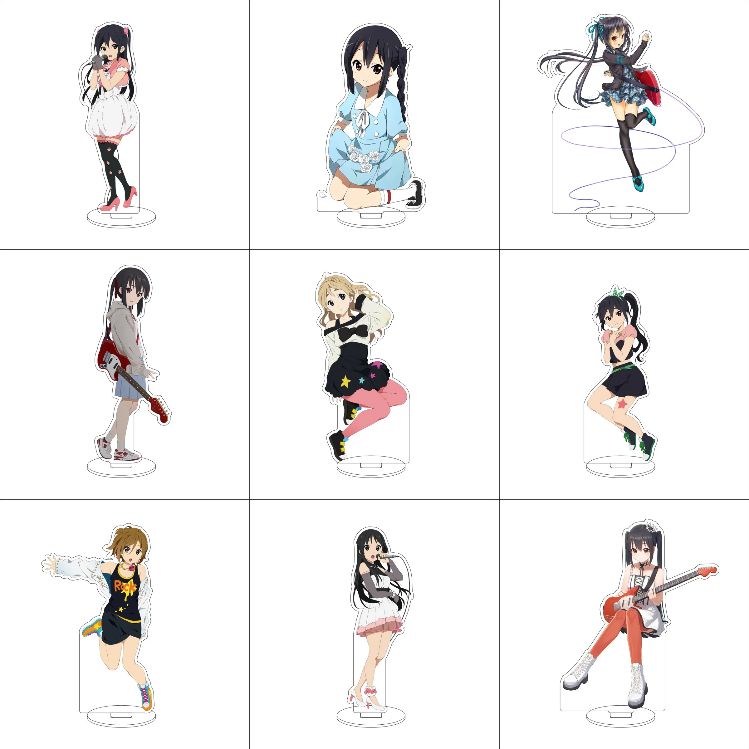 Anime K-ON! ¡K-ON! Adornos de soporte acrílico Kotobuki Tsumugi Nakano Azusa Yamanaka Sawako Hirasawa Yui figura soporte regalos de Halloween