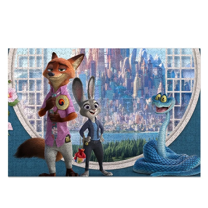 

1000pcs Disney Crazy City Judy Hopps & Nick Wilde Puzzle Suitable for &, DIY Challenging Collectible for Home Decor, Games, /V