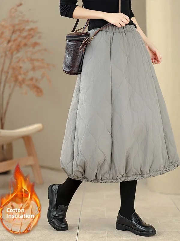 Falda holgada de algodón con forma de flor para mujer, falda acampanada informal de cintura alta, ropa diaria, novedad de invierno