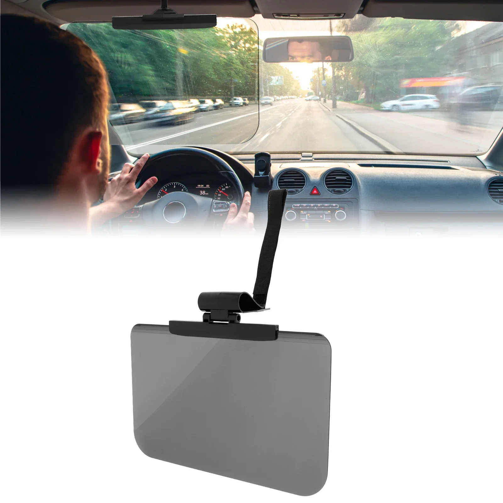 

Sun Visor Extender PC Anti-dazzle Mirror Visor Extension Reduce Visual Fatigue Car Sunshade Soften Sunlight Protective Glasses