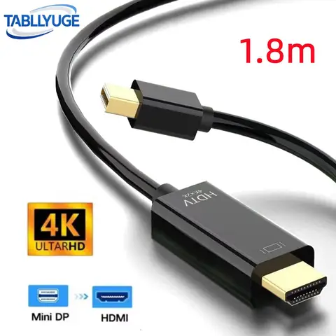 Mini DisplayPort to HDMI 1.8m Cable 4K Compatible with MacBook Pro/Air Projector Monitor Laptop Mini DP To HDMI-compatible Cable