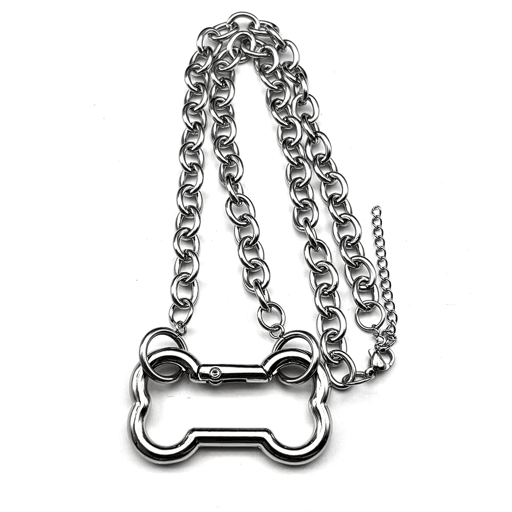 Punk-Hunde-Knochen-Anhänger-Halskette für Damen, Egirl, Edelstahl, silberfarben, cooles Accessoire, süßer DIY-Kettenschmuck, Goth – Detail 13