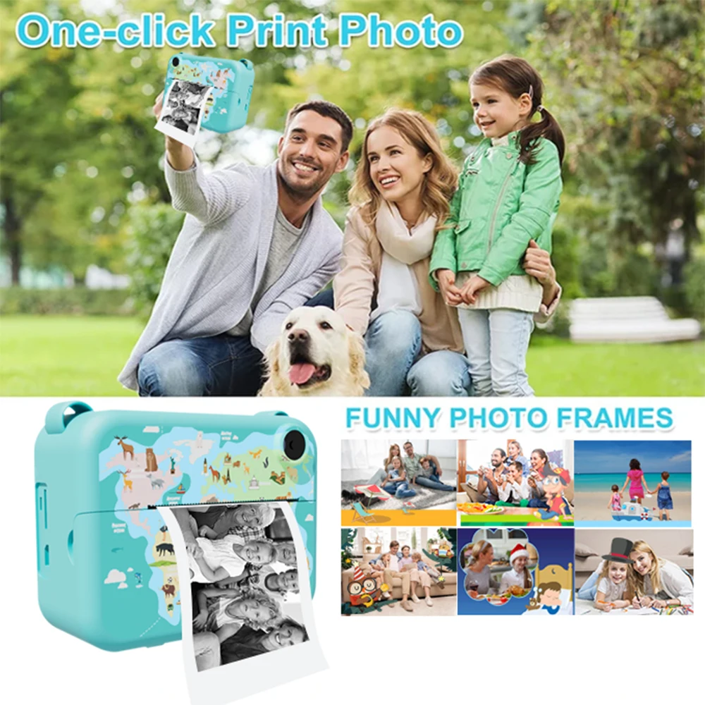 Digitale Kindercamera Voor Fotografie Mini Printer Draagbare Thermische Instant Print Foto Kids Camera Video Educatief Speelgoed Cadeau