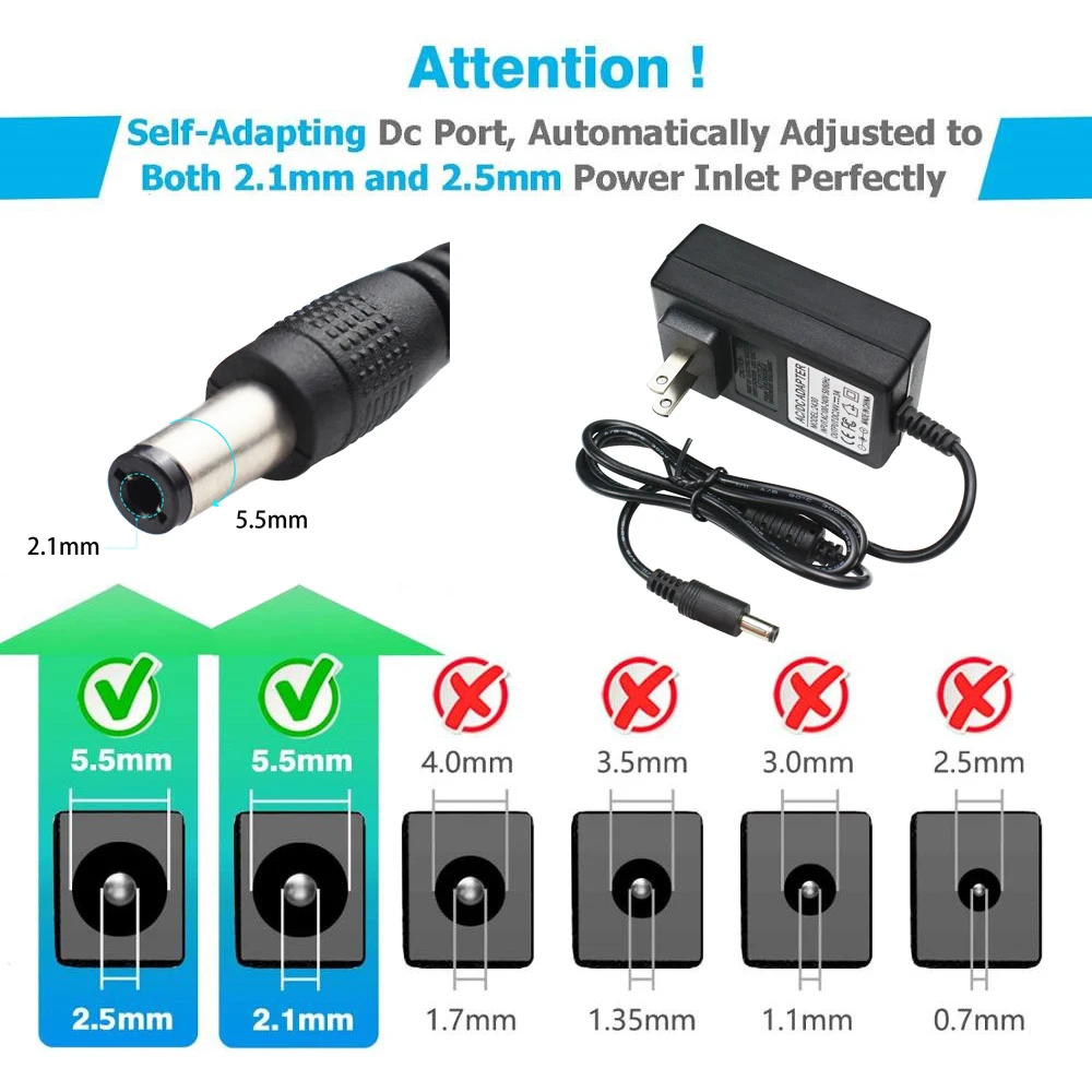 Universal Power Adapter AC 110-240V To DC 5V 12V 24V 1A 2A 3A 5.5*2.1mm EU US AU UK Power Supply Charger for LED Strip Light TV