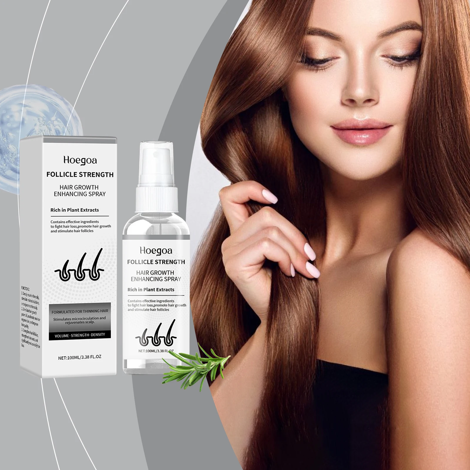 

Hair Care Spray, Gentle Hydration for Hair, Moisturizes & Nourishes, Softens Strands, Reduces Loss, Enhances Volume