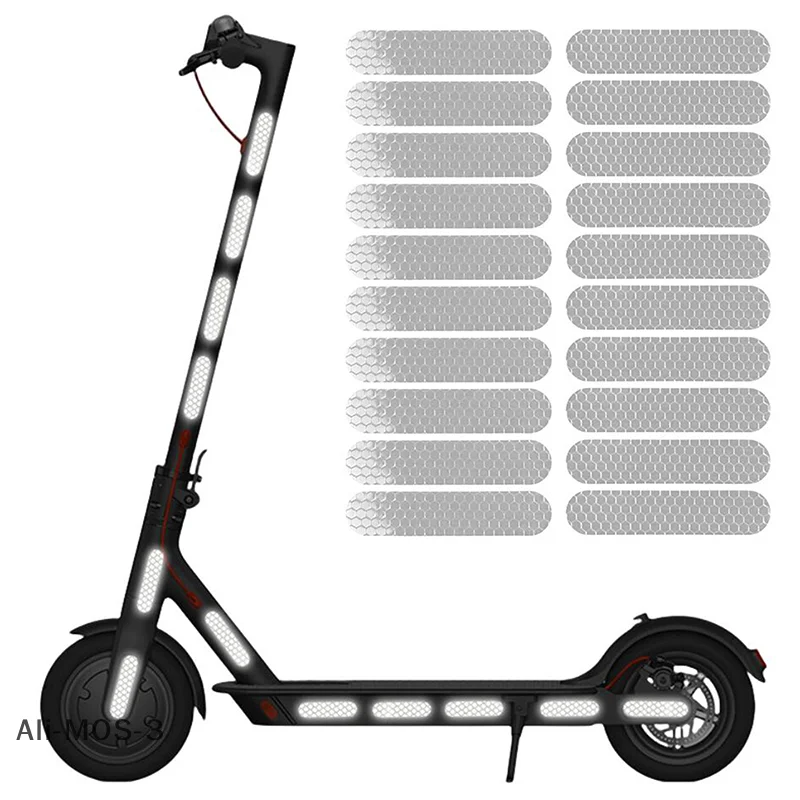 1 conjunto de peças de cubo de roda corporal, adesivo de aviso de segurança noturna para scooter elétrica ninebot g30, adesivos refletivos para xiaomi m365/pro