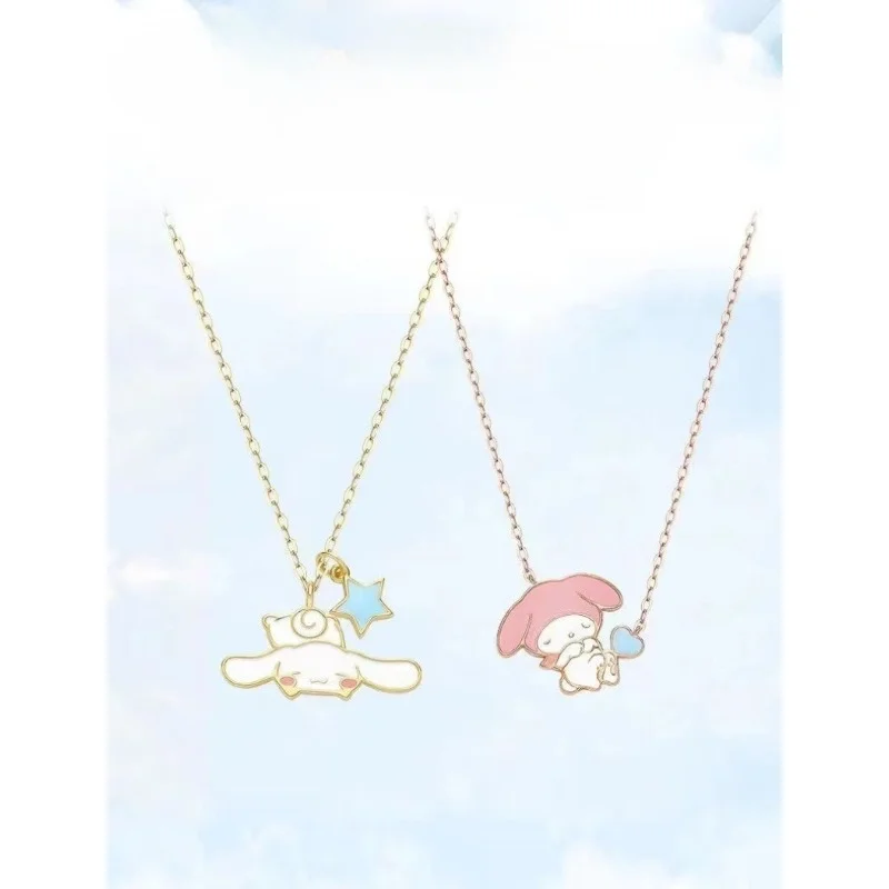 

Sanrio Cinnamoroll Necklace Anime Figures Cartoon My Melody Alloyed Necklace Q Figurals Anime Decoration Children Birthday Gifts