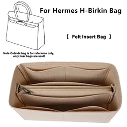 Durable Bag Organizer Soft Felt Liner Pocket Accessory For Hermes H-Birkin 25 30 35 Handbag Expand Storage Space Insert Pocket