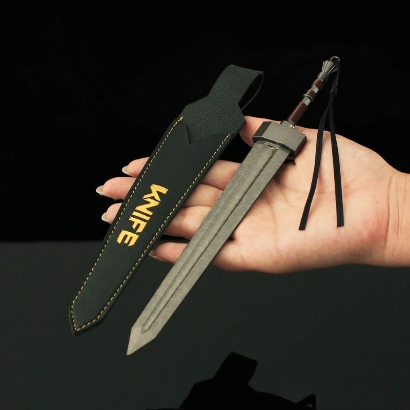 22 cm/8,66 in Eldenn Spiel Peripheriegeräte Damaskus Stahl Gemusterten Riesen Schwert Legierung Waffe Modell Spielzeug Ornamente Requisiten Sammlung geschenk