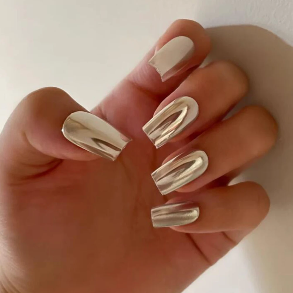 1 tarro de 0,5g, espejo metálico, polvo cromado para uñas, láser, plata, blanco, pigmento para frotar uñas, esmalte de Gel UV, decoración artística de uñas