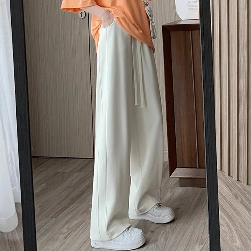 

2026 New Autumn and Winter Women's Drawstring Jogging Pants Loose Trousers Wide-leg Pants High Waist Straight Sportspants
