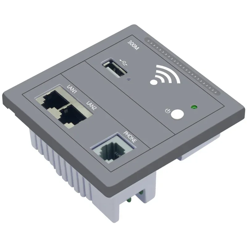 300Mbps Dual LAN Port with RJ11 Phone Type 86 European access point router AC100-240V WiFi AP USB 802.3af POE