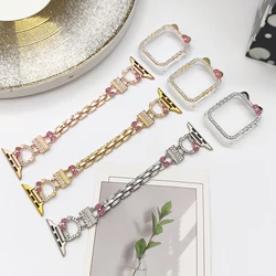 Cat Diamond strap/Case for Apple Watch Strap 45mm 44mm 40mm 41mm Metal strap Cute and Fun case for iwatchx Series 987654SE