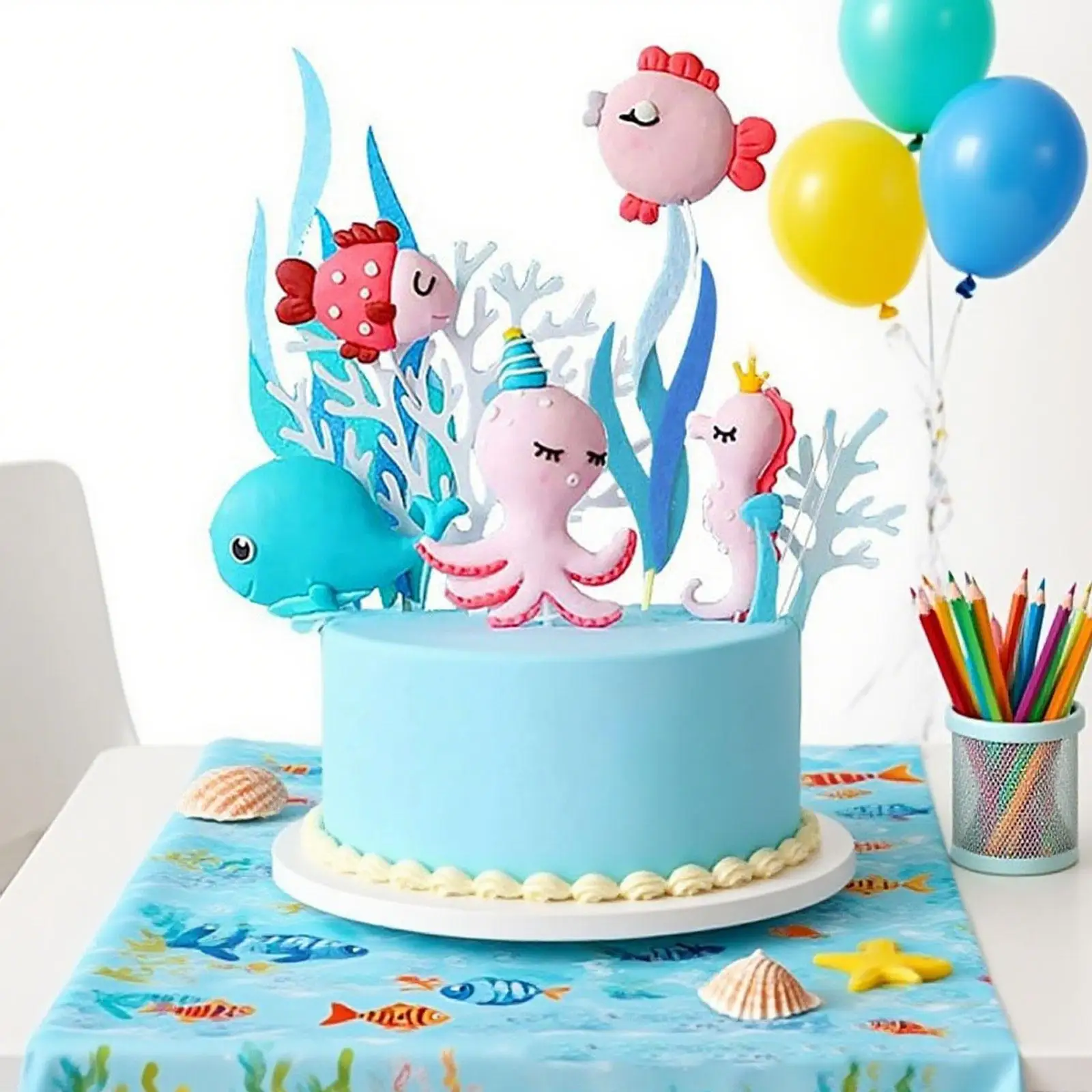 12x Топпер для морского торта с водорослями, многофункциональные украшения для торта на свадьбу, День святого Валентина, юбилей, декоративные