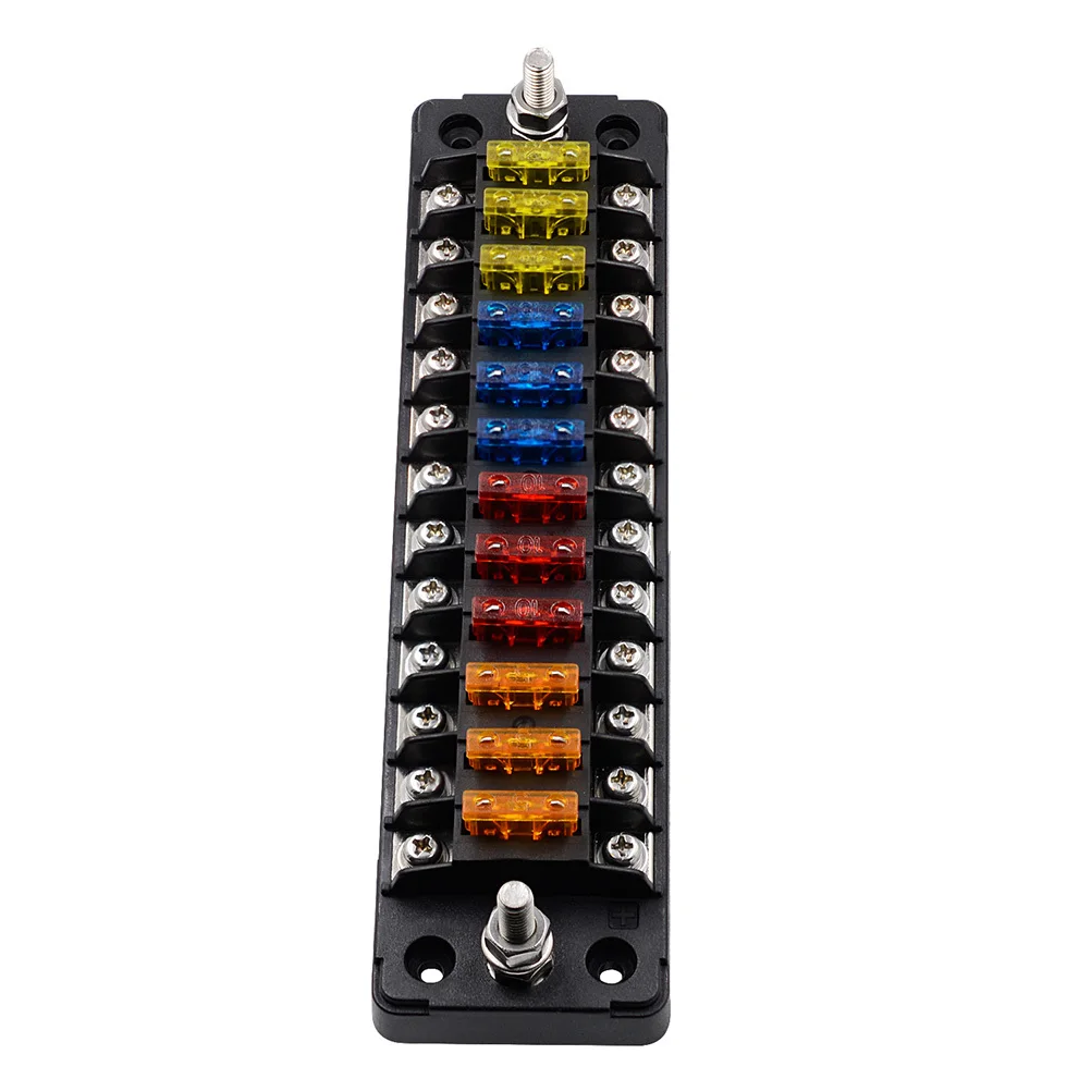 

12 Ways Box Flame Retardant Car Plastic Fuse Holder Corrosion Resistant Auto Electrical Fuse Box For Boat Rv Marine Yacht