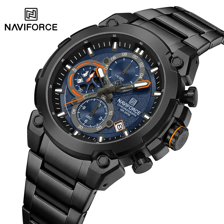 NAVIFORCE Quartz Watch Men Sport Military Waterproof Watches Mens Business Stainless Steel Wristwatch Male Clock reloj hombre