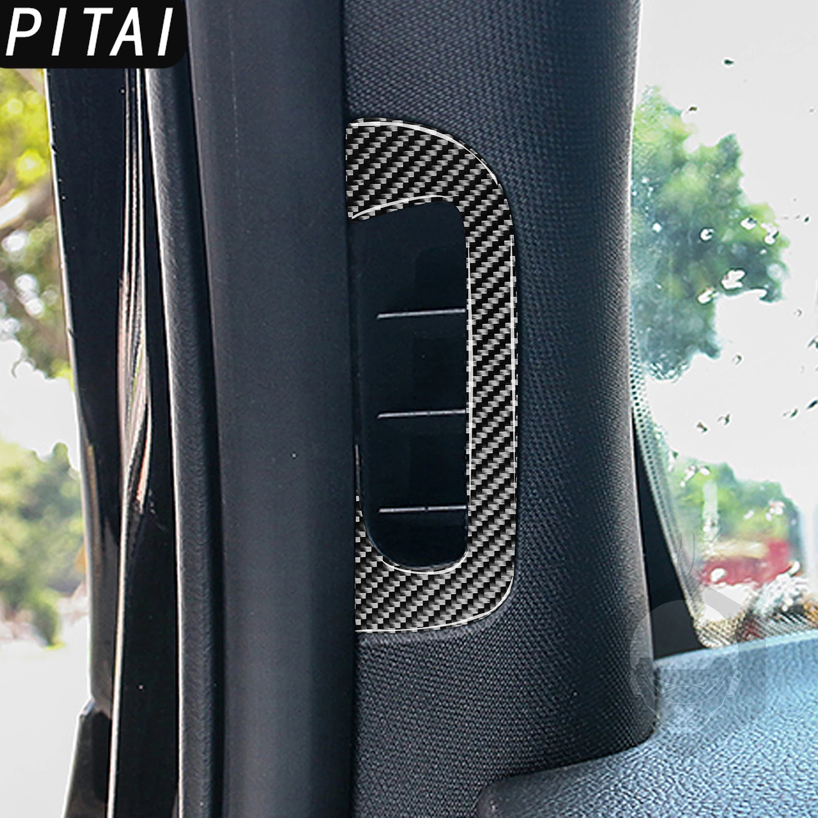 For Jeep Grand Cherokee 2011-up Carbon Fiber A Pillar Air Outlet Panel Trim Strips Car Interior Accessories Decoration Sticker