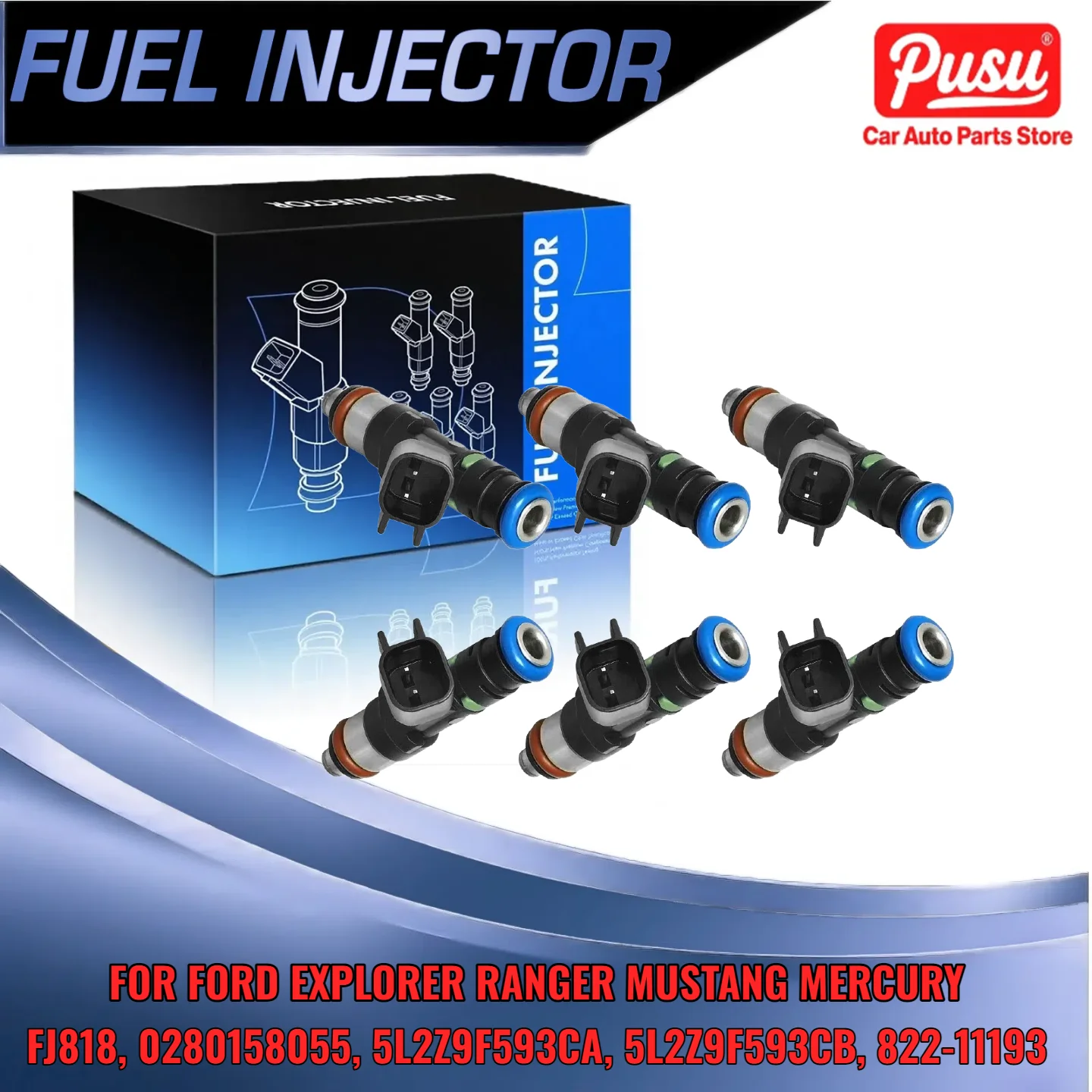 

Fuel Injector Set of 6 for Ford Mustang 4 0L for Ford Explorer Ranger for Mercury Mountaineer Replace 5L2Z9F593CA