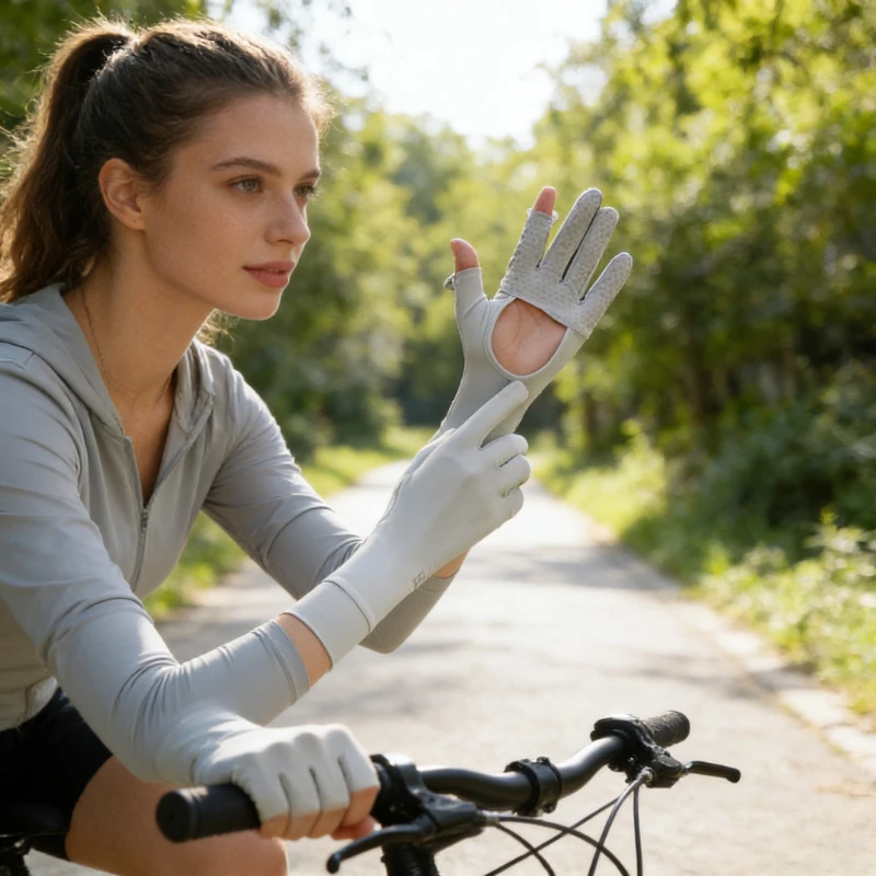 

Summer Gloves Thin Women's Ice Silk Sunscreen Driving Anti Slip Touch Screen Outdoor New Cycling Anti UV Breathable