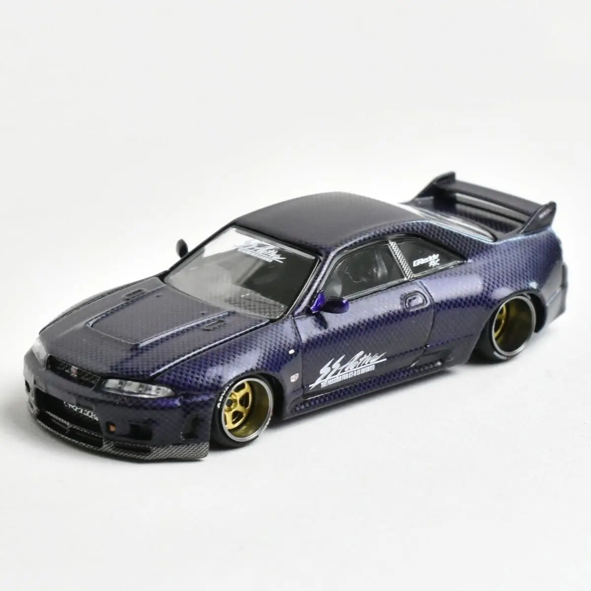 

KAIDO MINIGT No. 163 Nissan GTR (R33) Purple Carbon Nissan Alloy Car Model Toy Collection