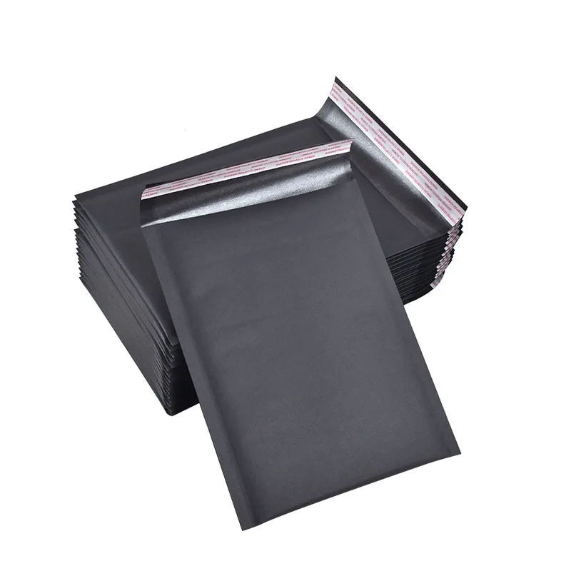 100Pcs 7x9inch Matte Black Bubble Envelopes Kraft Paper Bubble Bag Jewelry Packaging Gift Bags Logistic Padded Shipping Envelope