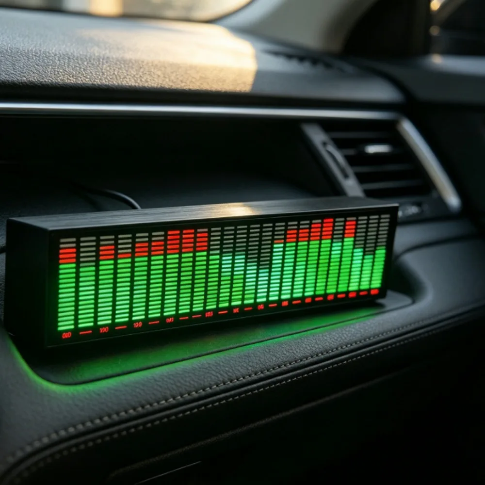 DIY LED Audio Spectrum Display Pickup Atmosphere Lightvoice Controlled Music Spectrum Car Mounted  Electroacoustic Device