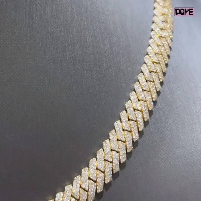 Link Cuban Chain Luxury VVS 10mm Iced Out Gold Plated 925 Silver Necklace Hiphop Moissanite Cuban Chain..