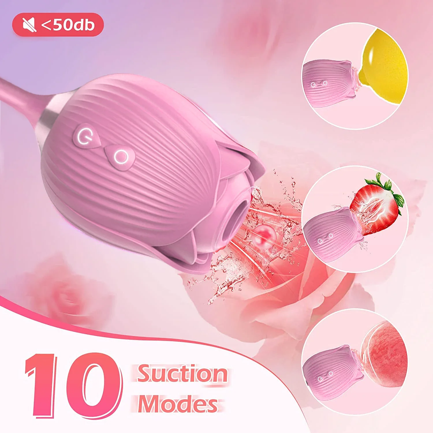 لعبة الورد مص تذبذب هزاز للنساء البظر الحلمة مصاصة لعق المهبل G بقعة محفز تدليك تهتز دسار لعبة الجنس