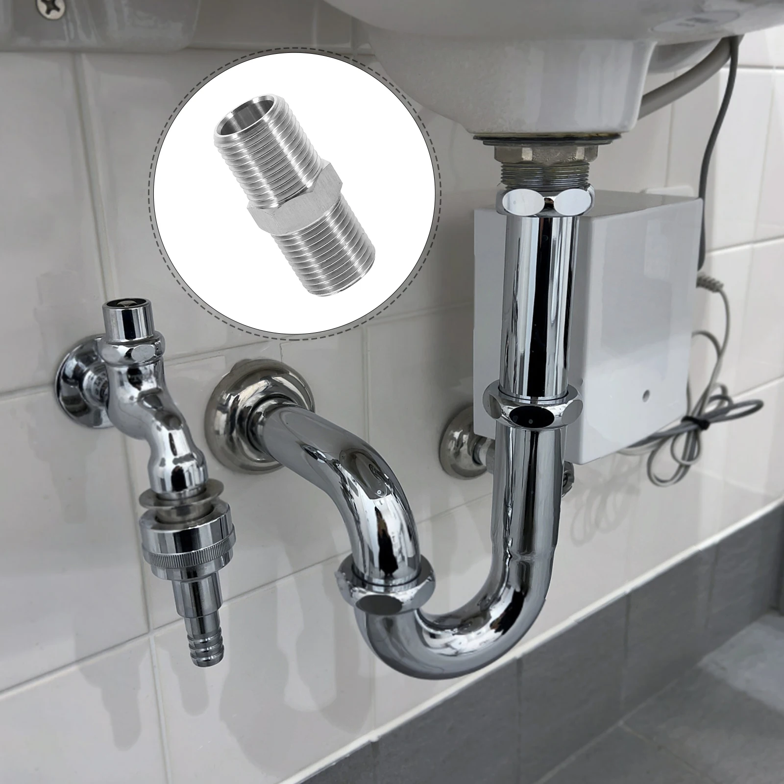 

Stainless Steel Hose Adapter Connector 1 2 Inch Durable Corrosion Resistant Hose Fitting Secure Connection Rv Plumbing Parts