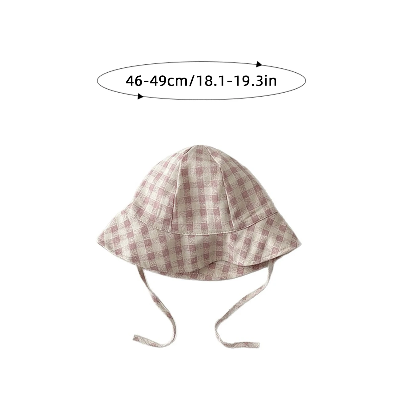 Korean Plaid Baby Bucket Hat Vintage Striped Dot Print Fisherman Cap for Kids Boy Girl Summer Wide Brim Sunscreen Hats image 5