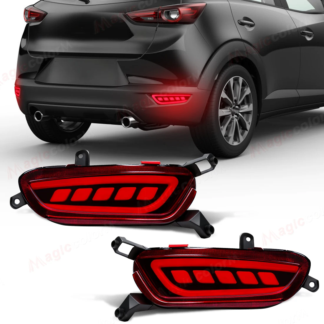 

Для Mazda CX-3 CX3 2015 2016 2017 2018 2019 2020 автомобильный отражатель заднего бампера датский указатель поворота тормоз предупреждающие лампы