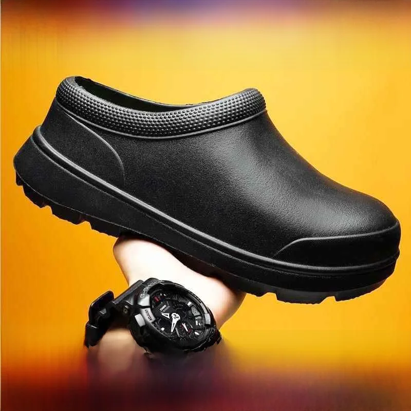 Men's Chef Work Shoes Slip Resistant Waterproof Oil Proof Kitchen Shoes Black Breathable Casual Nurse Women's Work Shoes