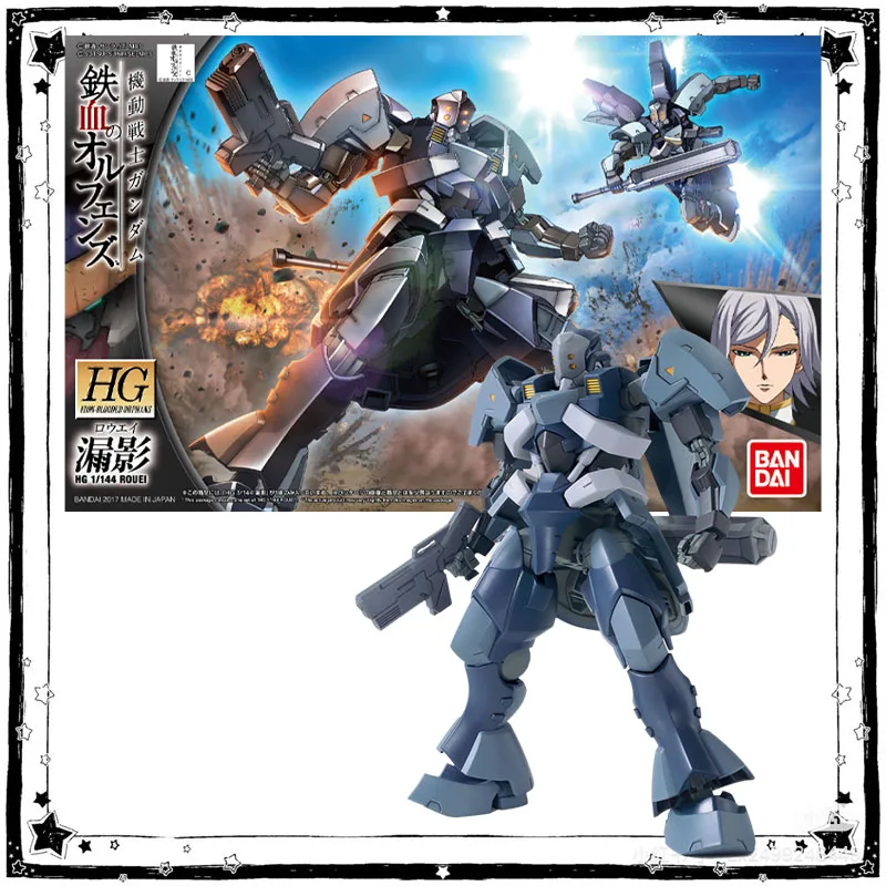

In Stock Bandai Gundam Model Kit Anime Figures HG IBO 1/144 Rouei Anime Action Figure Collection Assembly Model Boys Toys Gifts