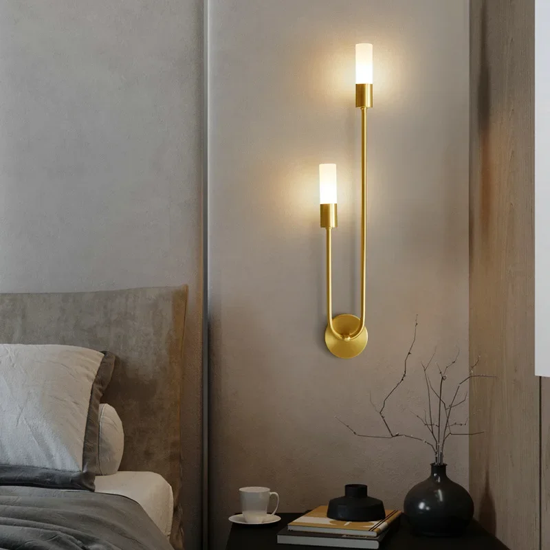 

Modern Led Wall Light Gold Indoor Decor Vanity Lamparas De Pared Sconce Long Strip Nordic Living Room Kitchen Hall Bedroom Lamp