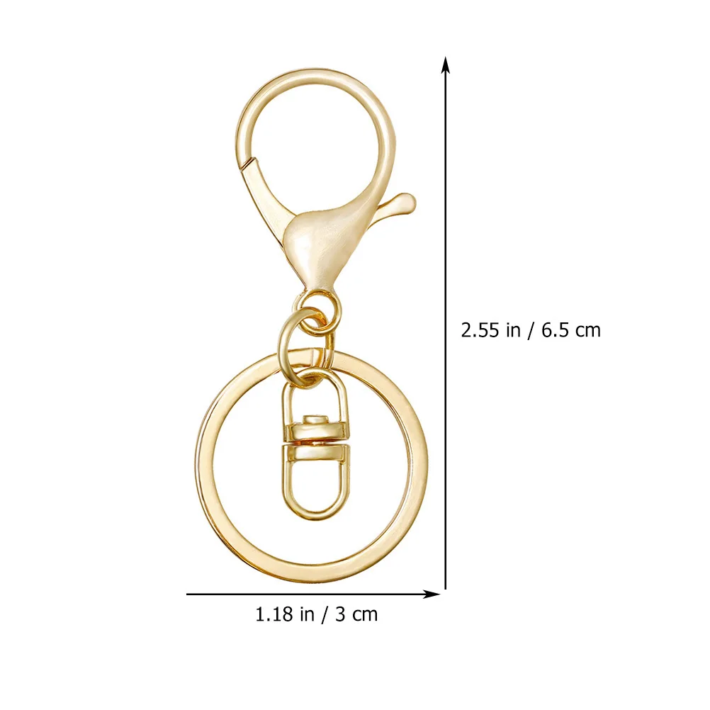 1 set Keychain Buckles Lightweight Sturdy Smooth Wear-Resistant Key Ring Accessories For Diy Keychain Making Lobster Clasp Key