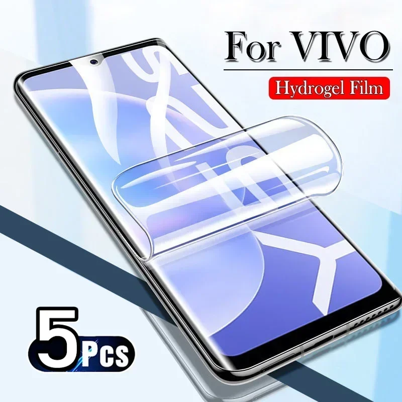 5 pçs filme de hidrogel para vivo v60 v50 v40 se v30e v29 lite v27 pro t4r t4 ultra t3 lite t2 pro t3x 5g protetor de tela filme macio