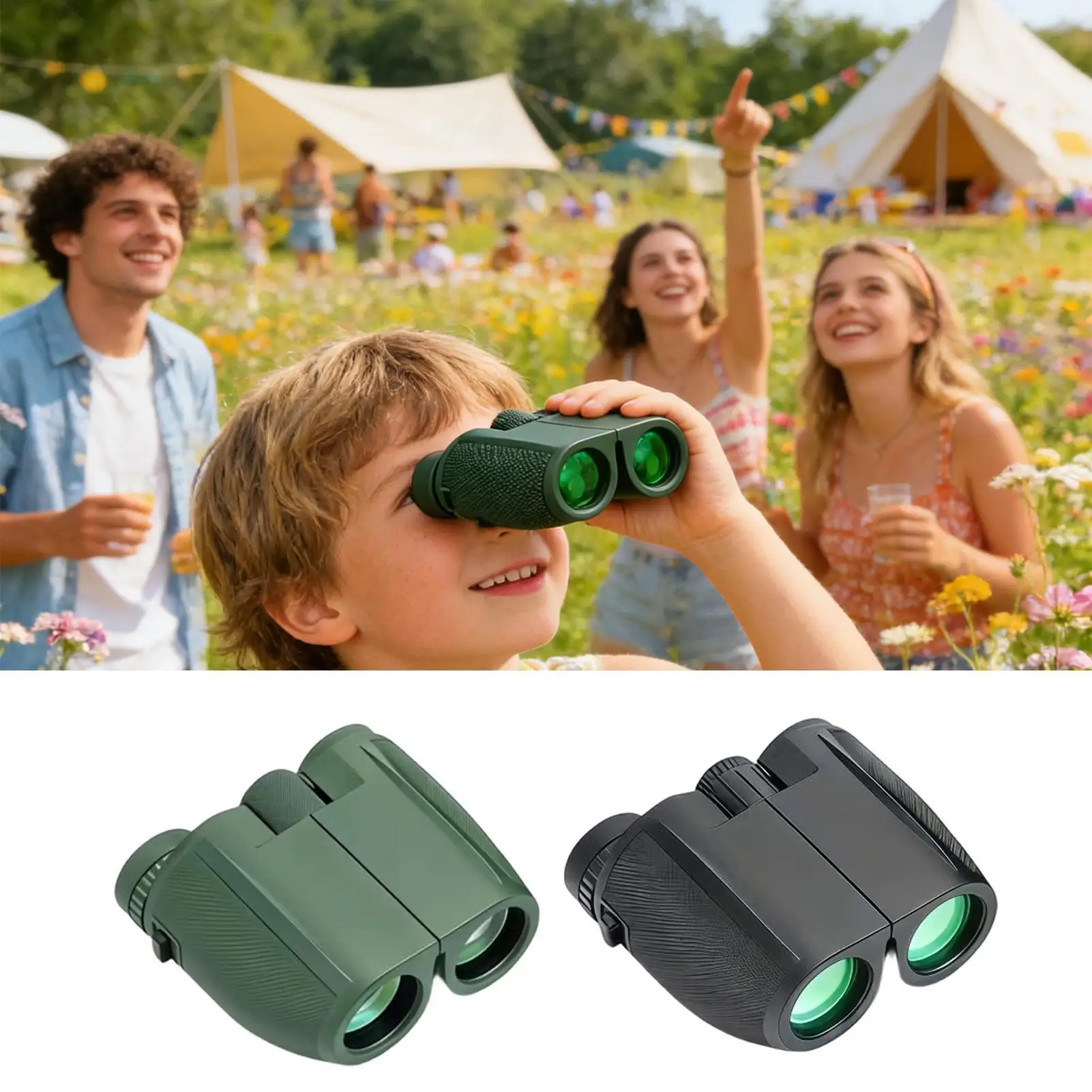 Binoculars For Bird Watching 10x25 Easy Focus Waterproof Outdoor Portable Binoculars For Boaters Hikers Travelers Sports Fans