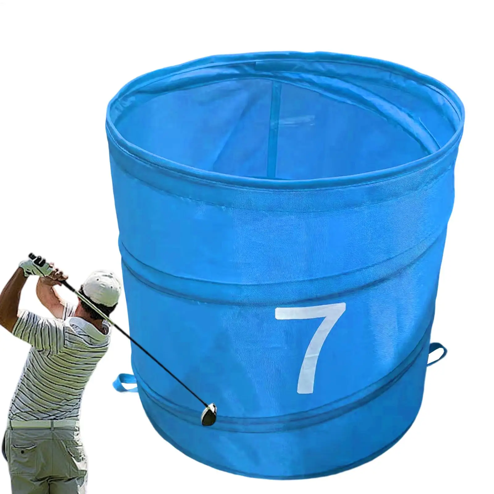 Balde de armazenamento de jogo de golfe dobrável balde de armazenamento de jogo de lascar bola portátil equipamento de treinamento esportivo para gramado verde praia