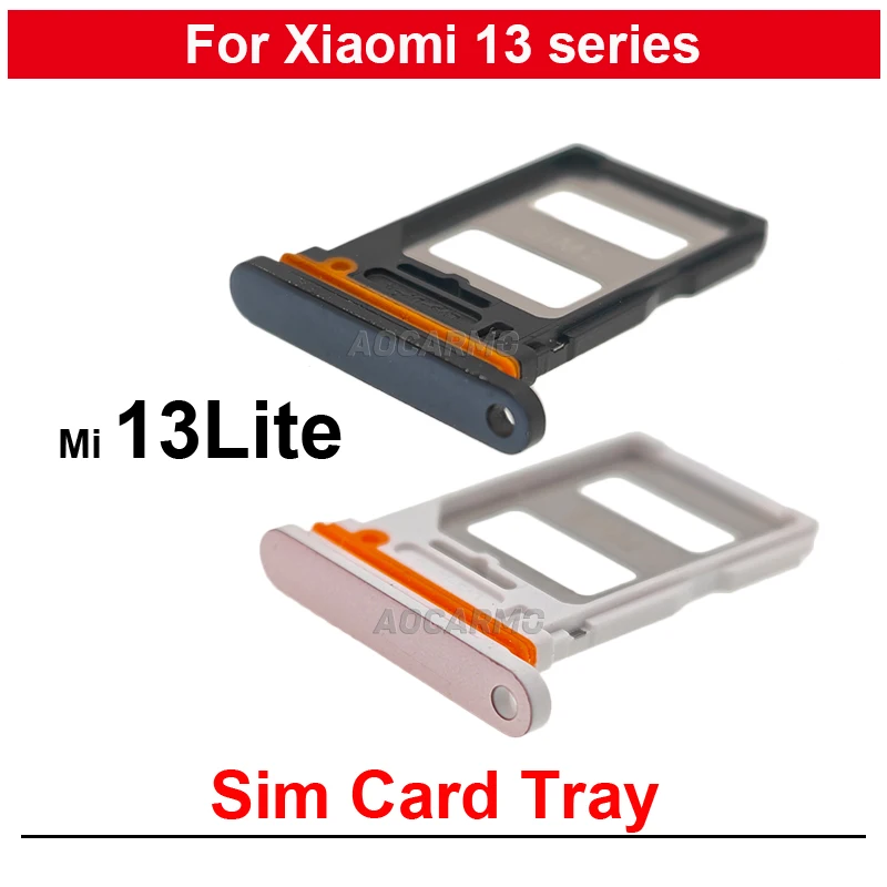Black Blue White Pink Sim Card For Xiaomi 13 Lite Sim Tray Holder Slot Repair Part