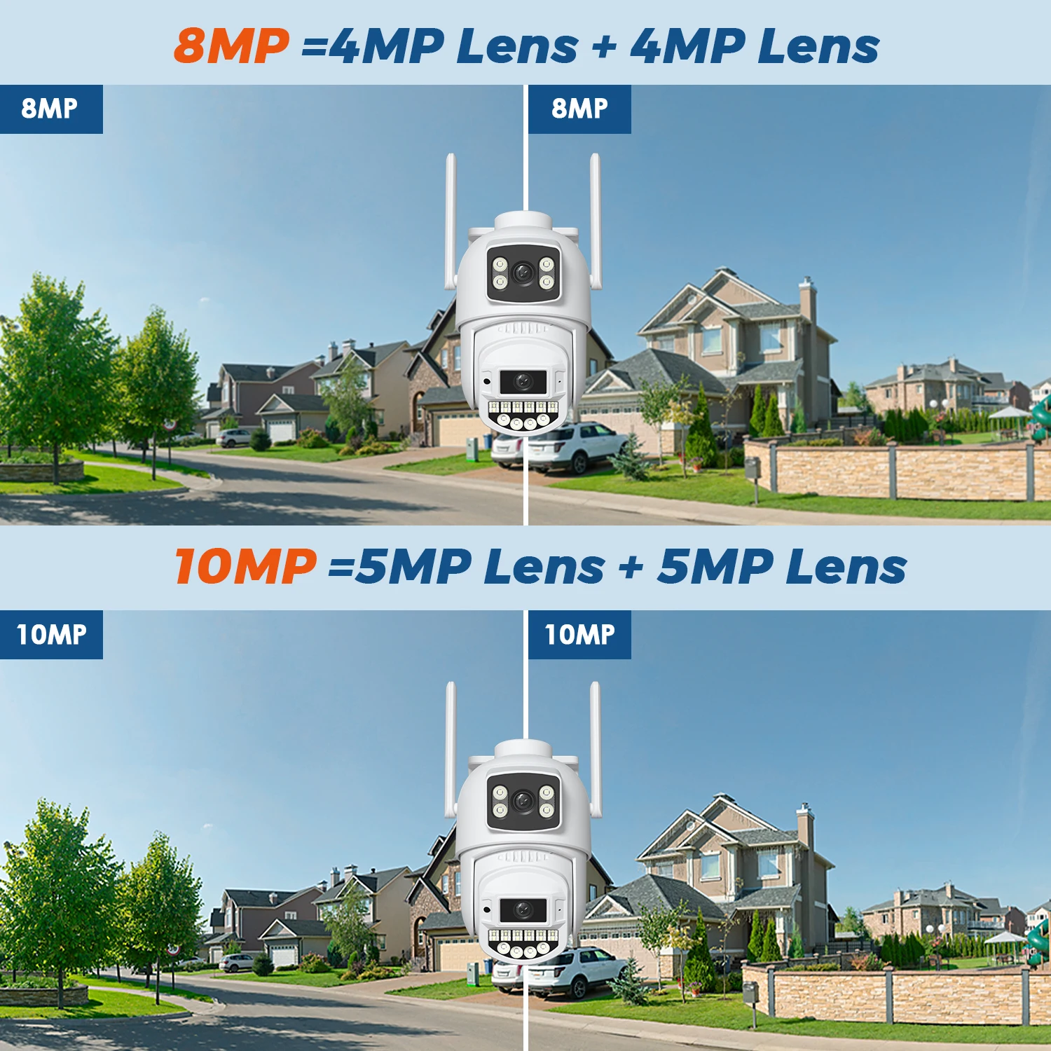 Imagem -04 - Câmera de Vigilância Ptz 4k de 10 mp 2.4g+5g Wifi Lente Dupla Tela Dupla Detecção de Pessoas Rastreamento Automático Wi-fi sem Fio Câmera de Vigilância Externa de 8mp à Prova de Intempéries Suporte a Onvif