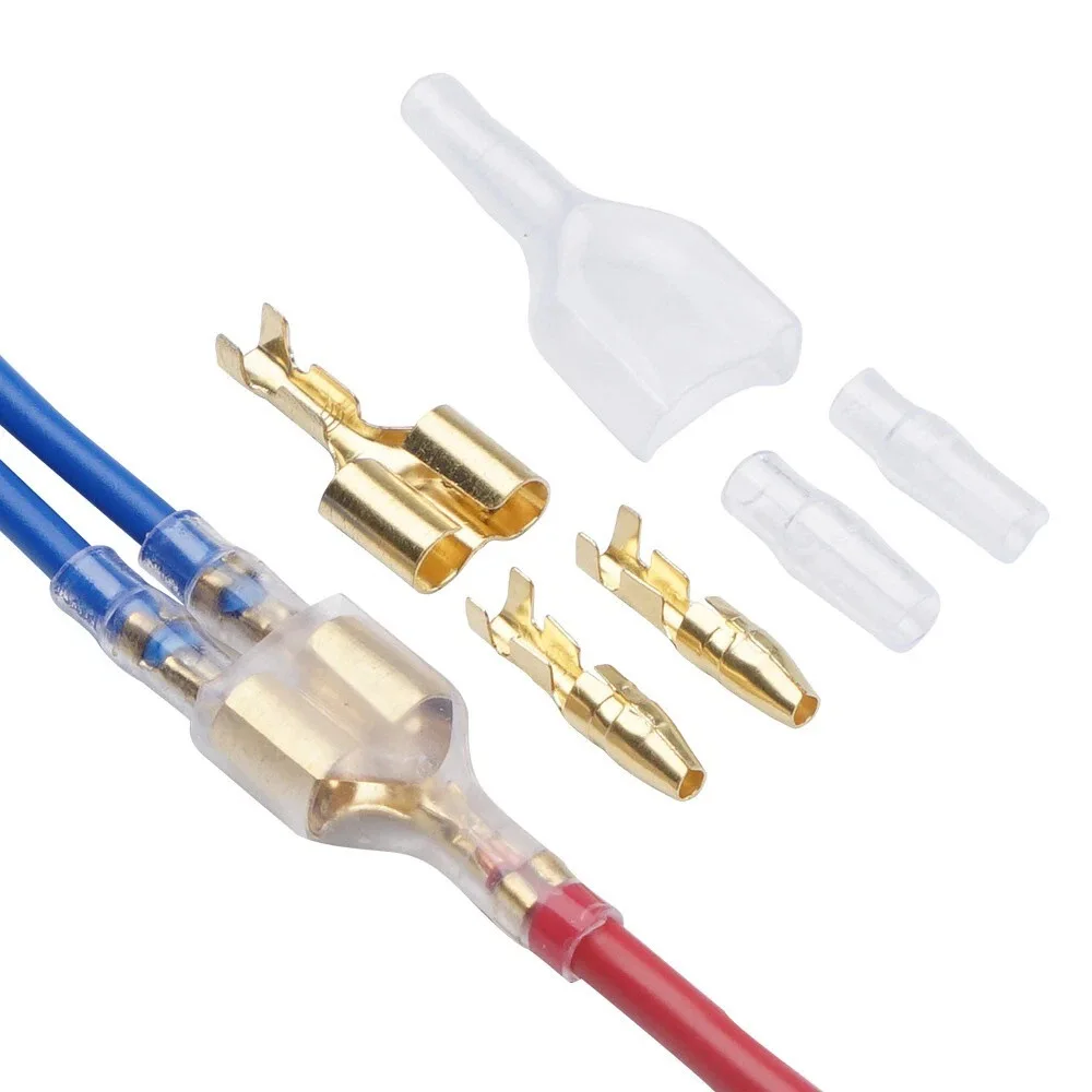100sets 4.0mm bullet Crimp terminal car electrical wire connector diameter Female+Male+sheath Case Cold press terminal 1in2out