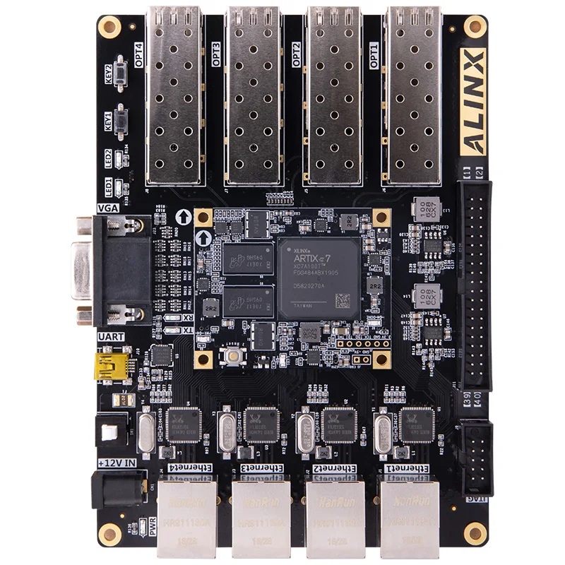 

Alinx Xilinx A7 FPGA Black Gold Development Board Artix-7 Optical Fiber Ethernet Ax7101