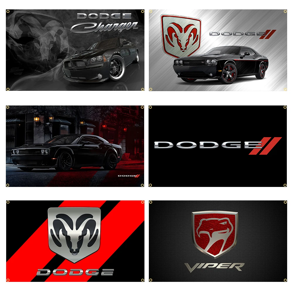 90x150cm Dodges Viper Ram Racing Car Flag Polyester Printed Decoration Banner Tapestry